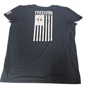 Under Armour Loose Black & White US Flag Freedom Graphic T-Shirt Women's XL 2990